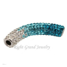 Mixed Color Long Bending Tube Shamballa Beads Charms For Bracelets